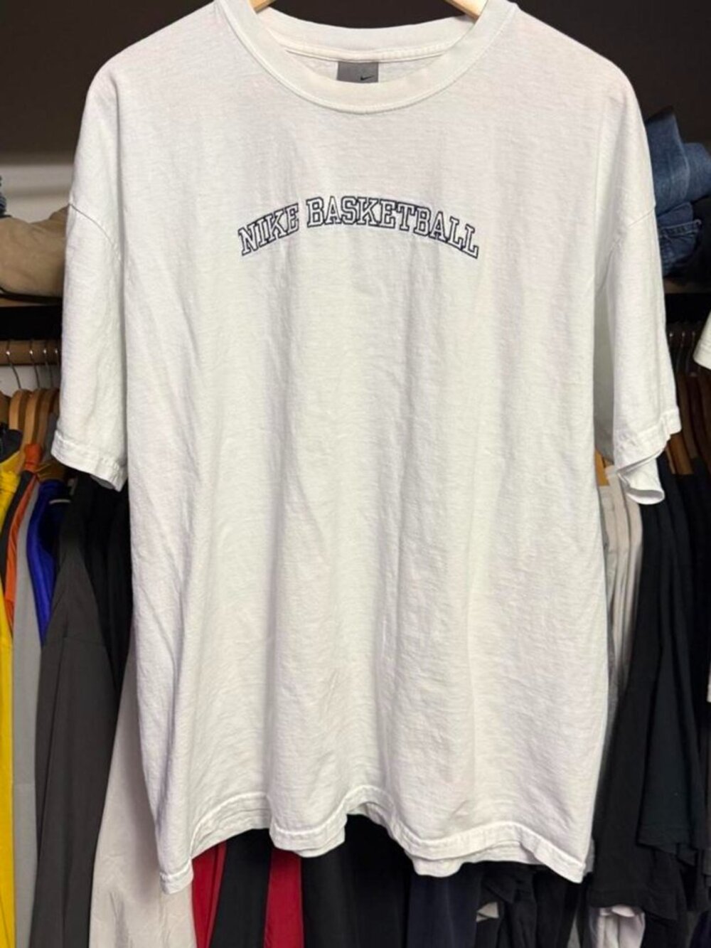 Vintage Nike Basketball Shirt Size XL White Y2K Embroidered Short Sleeve Rare